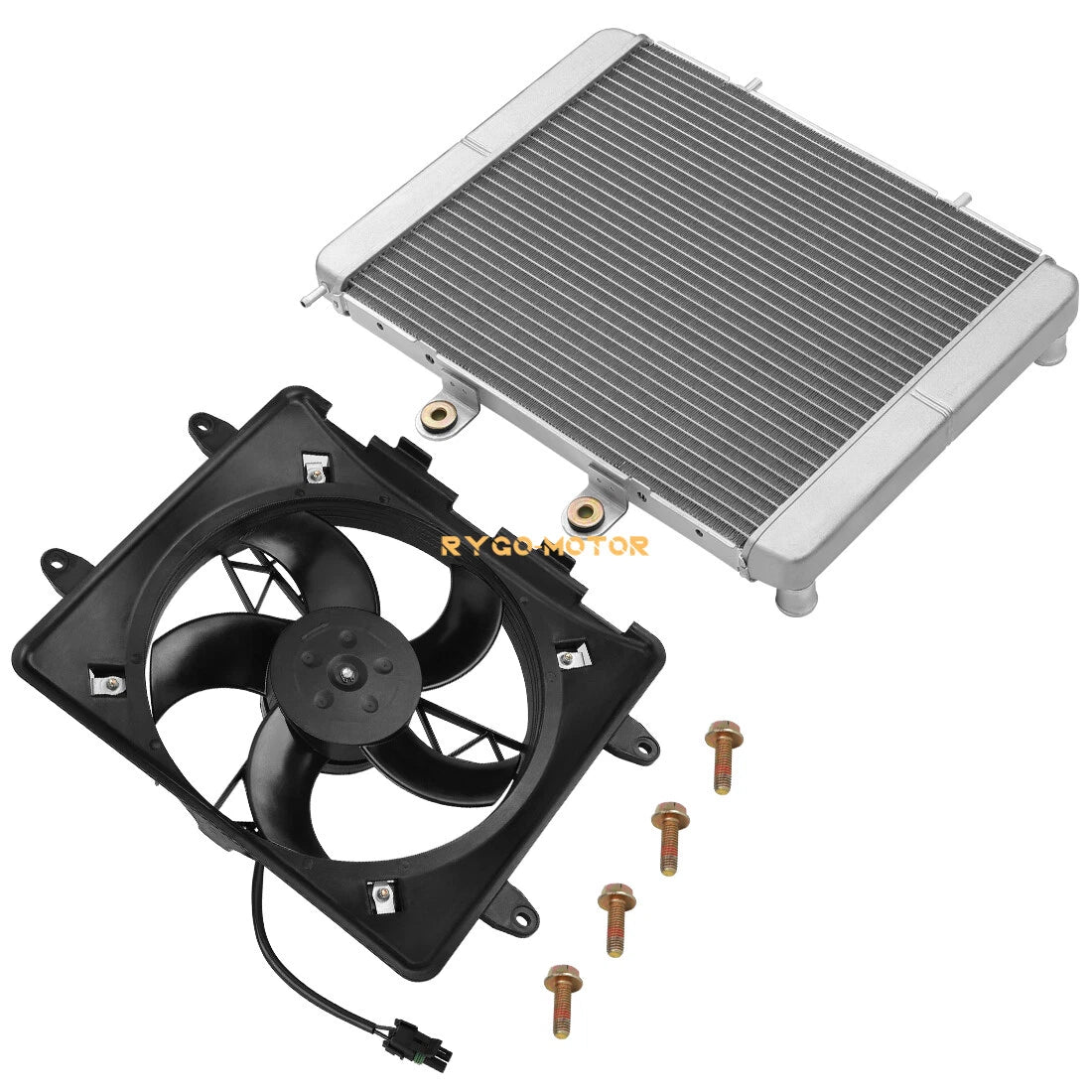 Aluminum Radiator & Cooling Fan for Polaris RZR 570 2012–2022, RZR 800 2008–2014