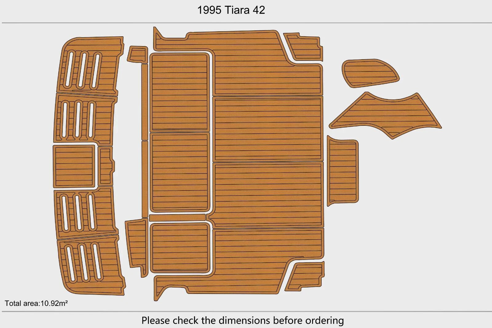 Swim Platform EVA Pads for Tiara 42 (1995) - Foam Teak Deck Flooring Mat