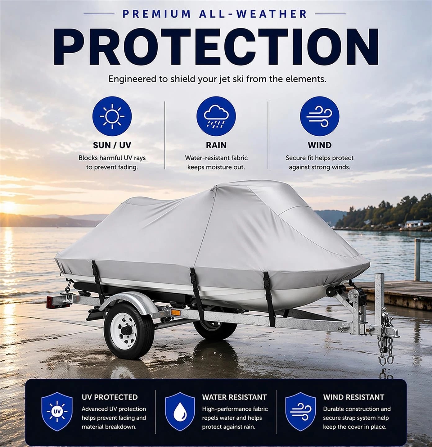 Jet Ski Cover for Bombardier Sea Doo Spark 3up 900 H.O. ACE (2014–2022)