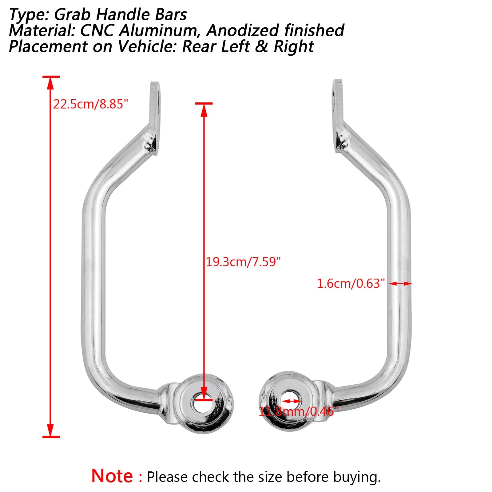 Passenger Handle Grab Bar for Kawasaki Z900RS (2017–2022) Chrome