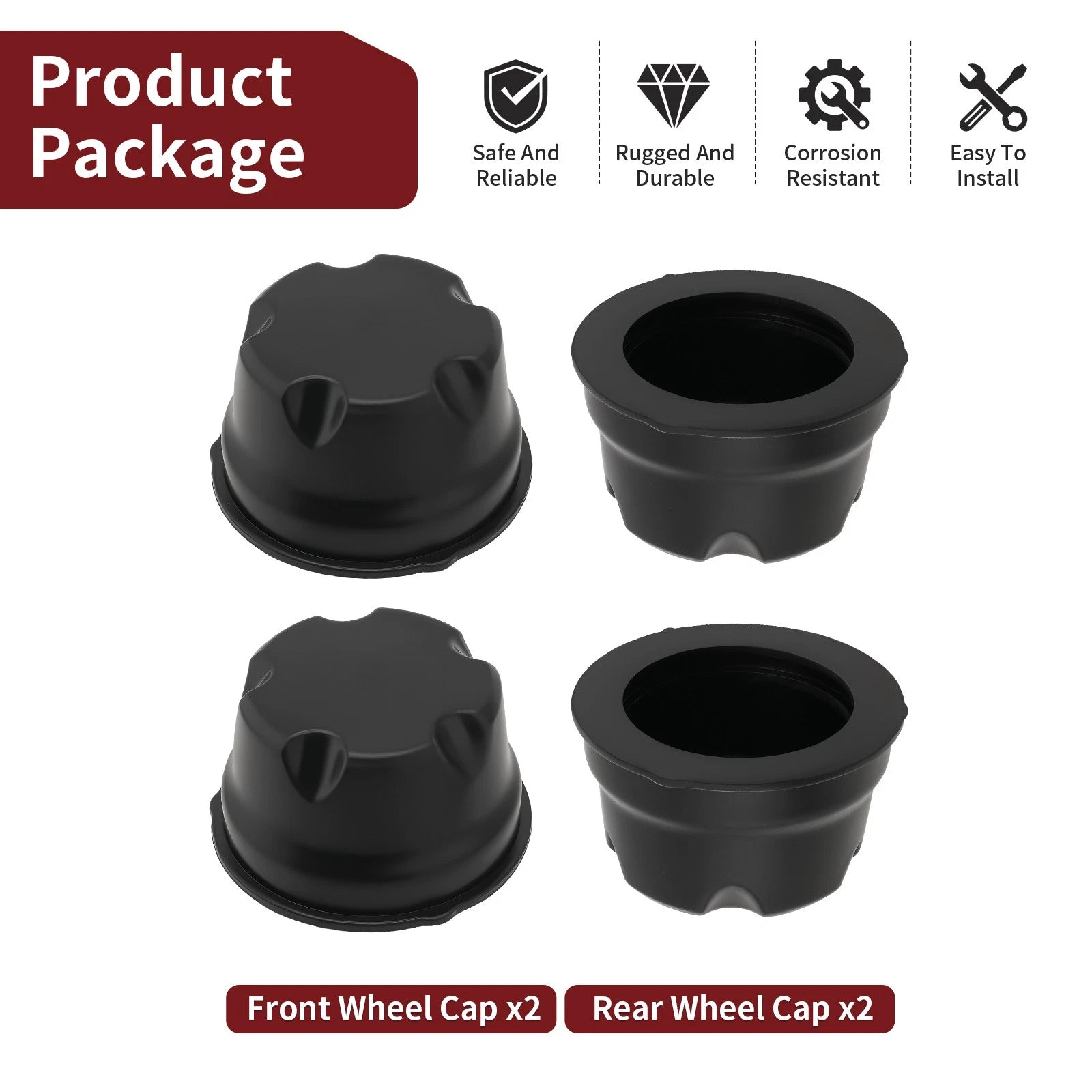 4X Wheel Caps 54725-09F01 for Suzuki King Quad 750 LT-A750 (2008–2023)