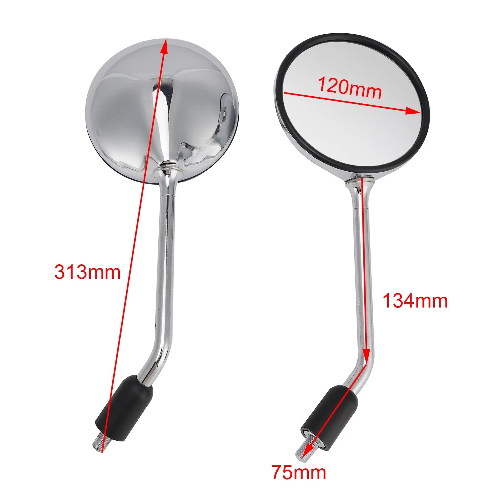 Set of 2 Chrome Mirrors M10 for Honda CB750F CB750K CB750L CB900F (1979–1982)