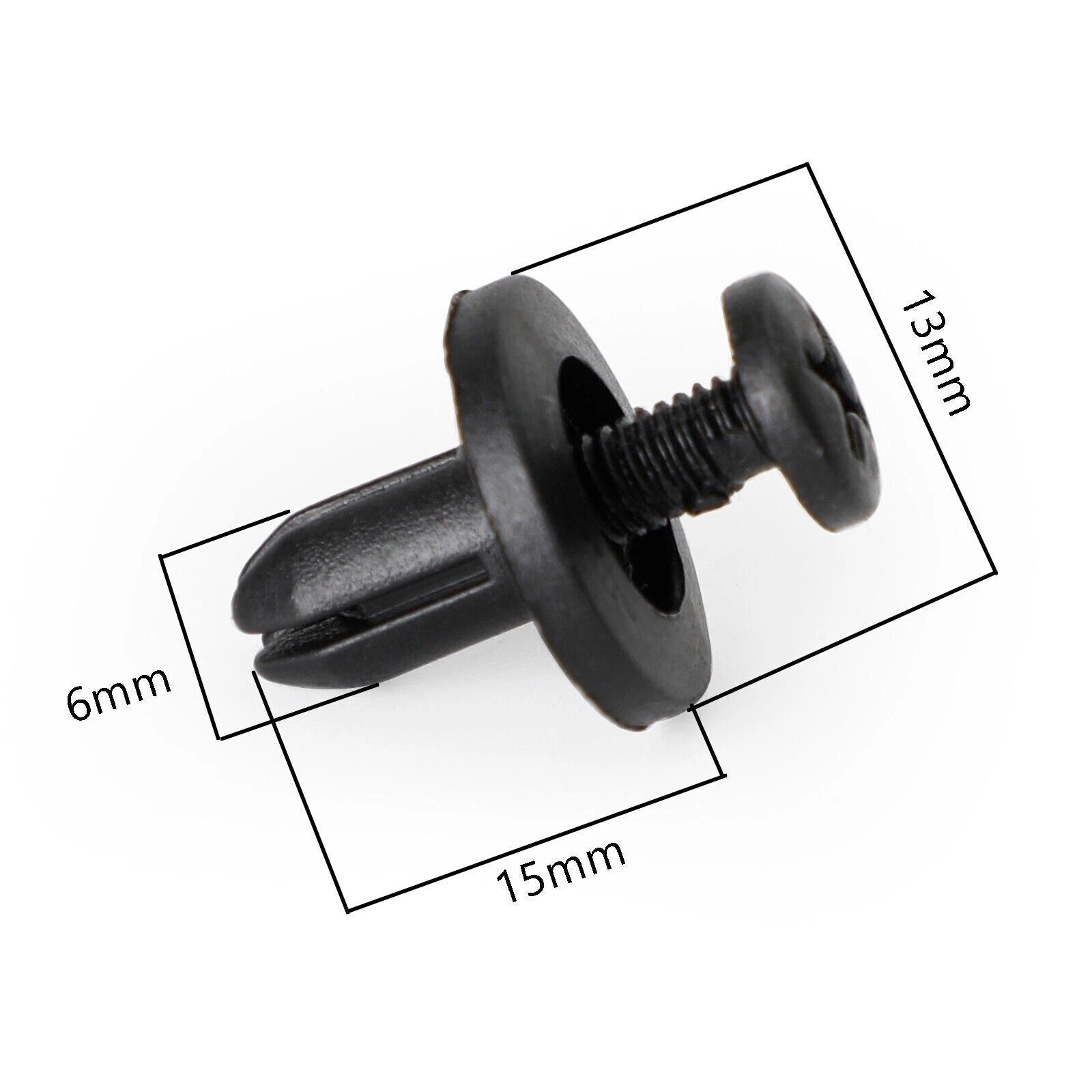 10 Pack Fairing Panel Trim Clips for Motorcycle U T9 (6mm)