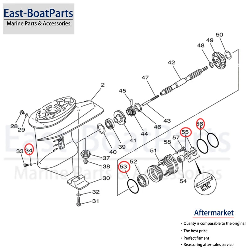 Lower Unit Seal Kit for Yamaha Outboard (931-0120M-07, 93101-20M07)