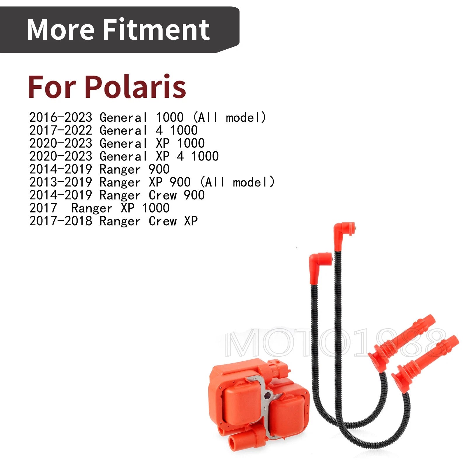 Ignition Coil with Spark Plug Wire Cap for Polaris Ranger XP 900 (2013–2019)