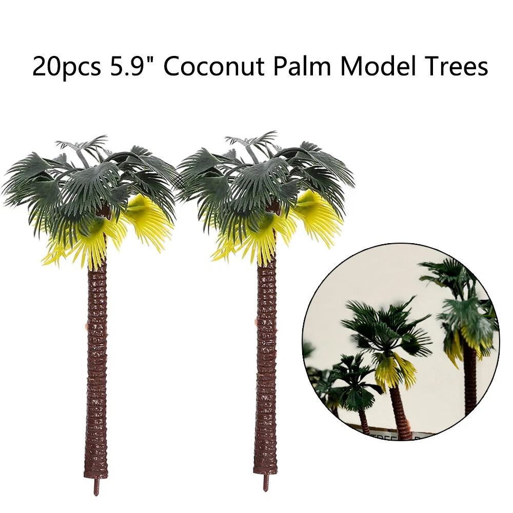 20pc Palm Trees for DIY Park Dioramas (15cm)