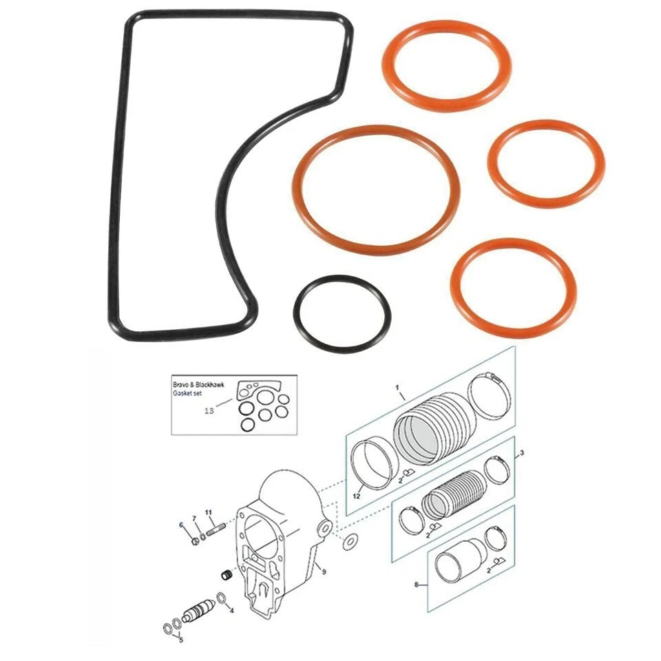 Outdrive Gasket Set for Mercruiser Bravo Drives (replaces 16755T1 16755Q1 18-2615)