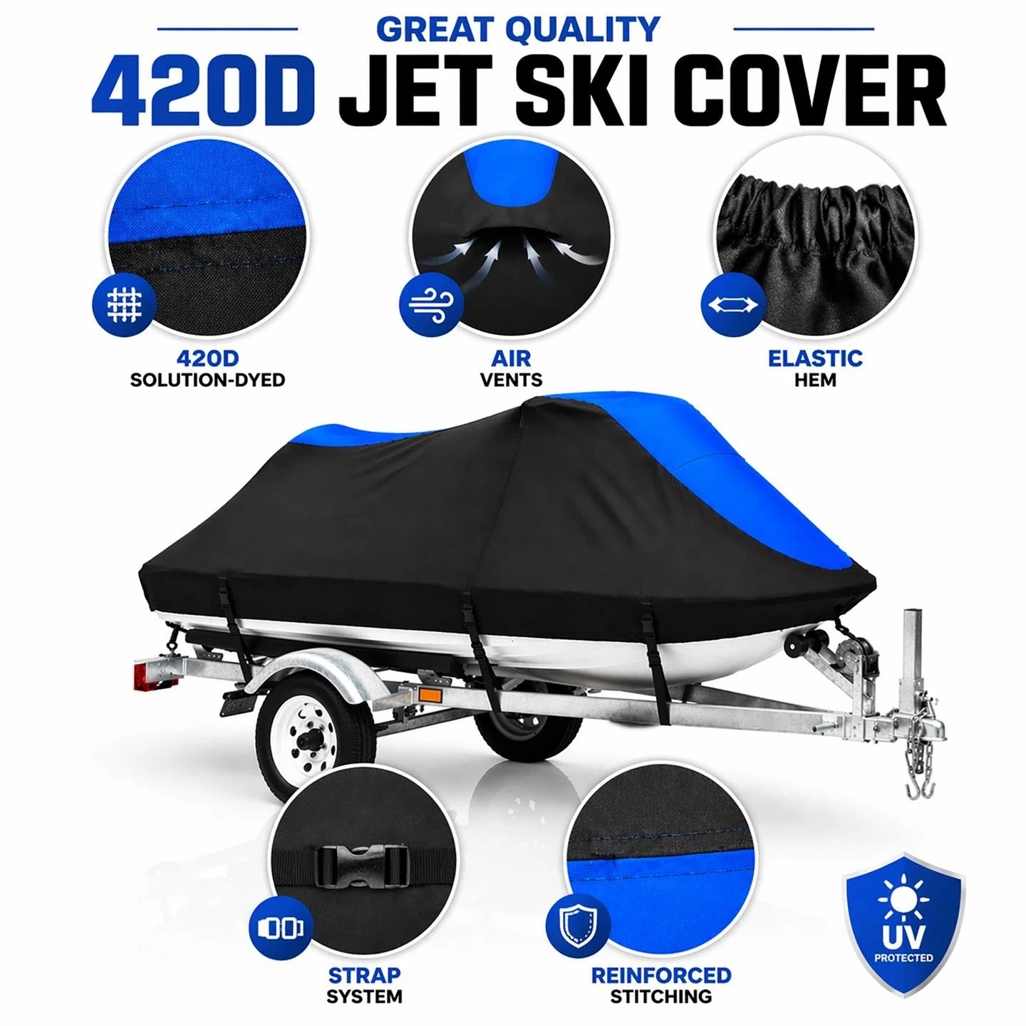 Jet Ski Cover for Sea Doo GT (1990–1991) 420D PWC Watercraft