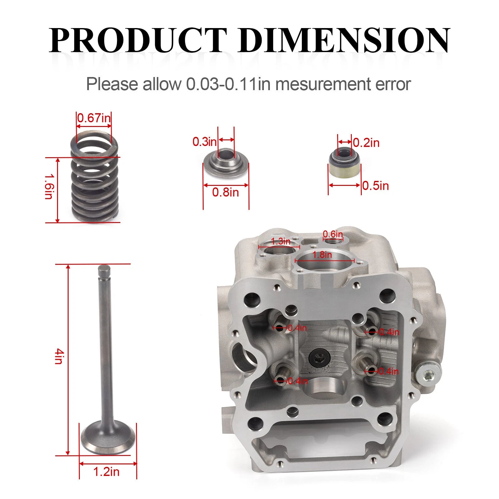 Engine Cylinder Head & Valve Kit for Polaris Big Boss Worker Xplorer 500 (1996–2000) 3085527