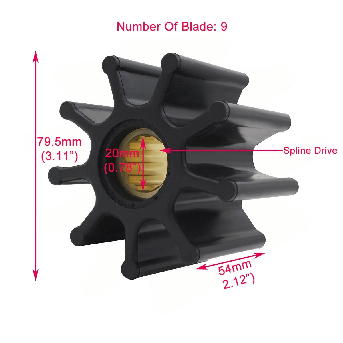 Water Pump Impeller for Yanmar F25CBC (128620-42201)