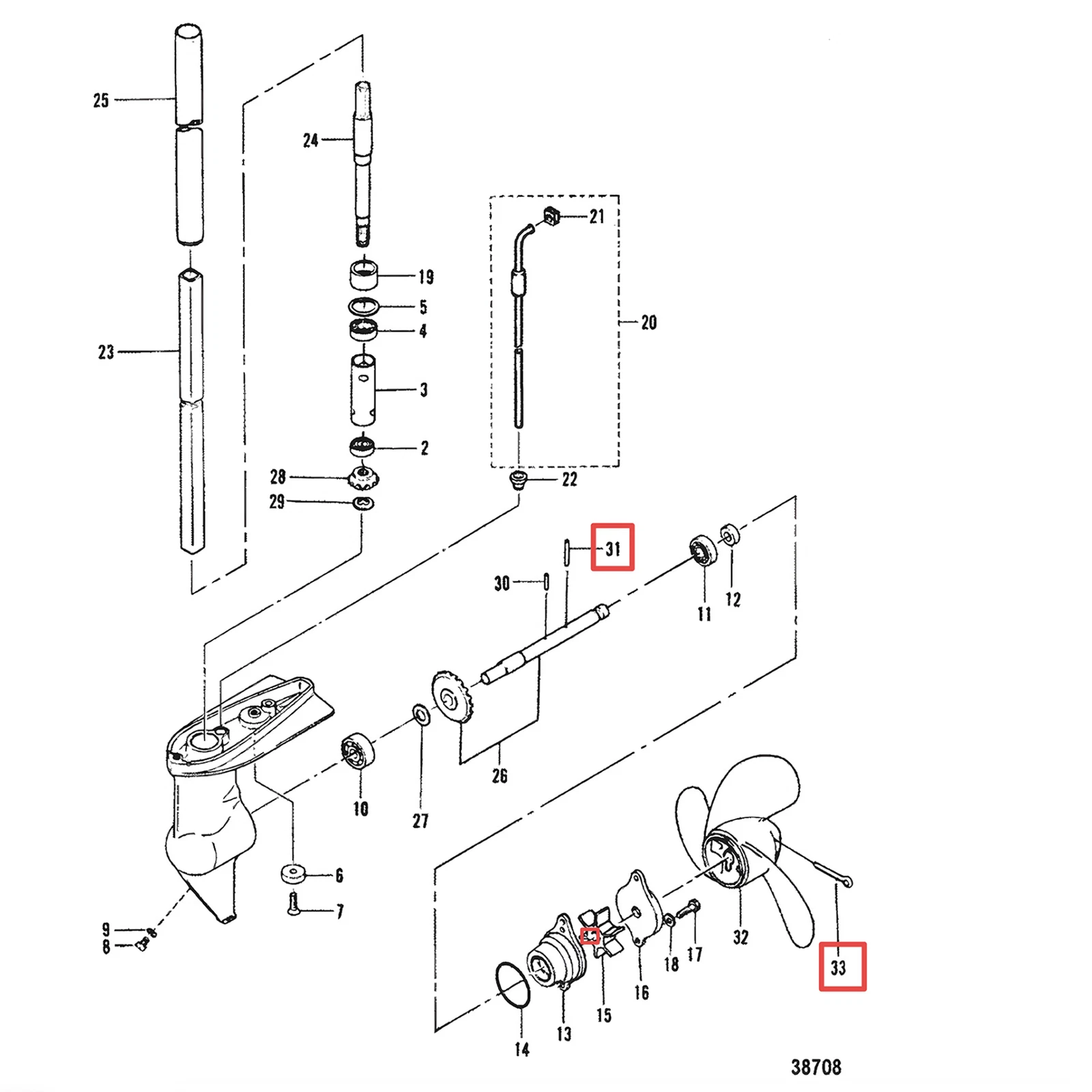 Shear Pin & Split Pin for Mercury Mariner Outboard (2.2-3.5 HP)