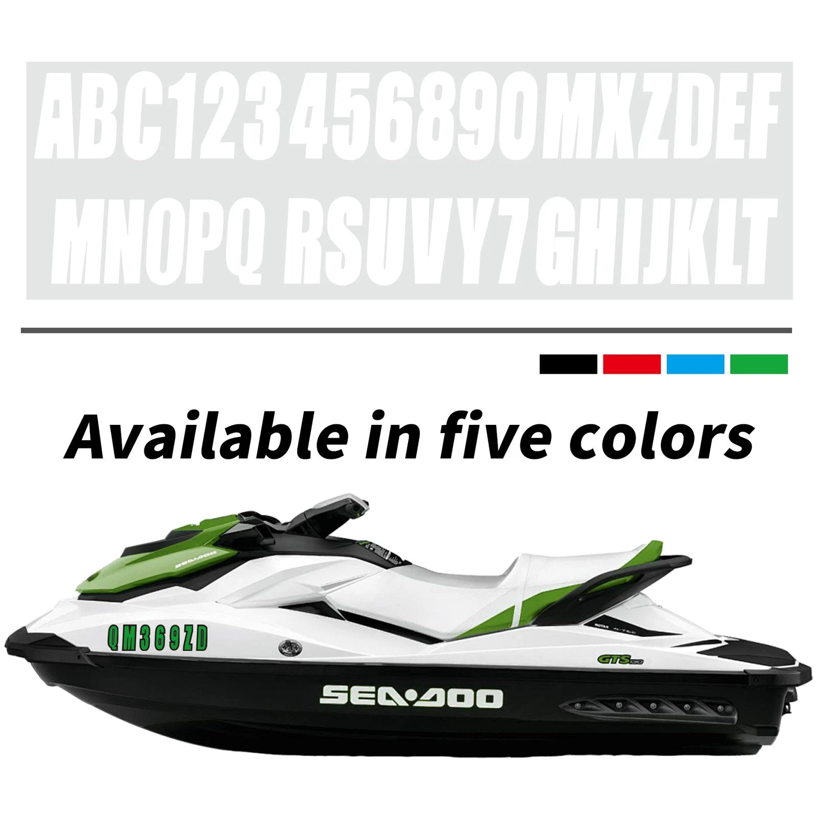 Set of 4 Custom 3" Boat Registration Numbers & Letters Decal Stickers