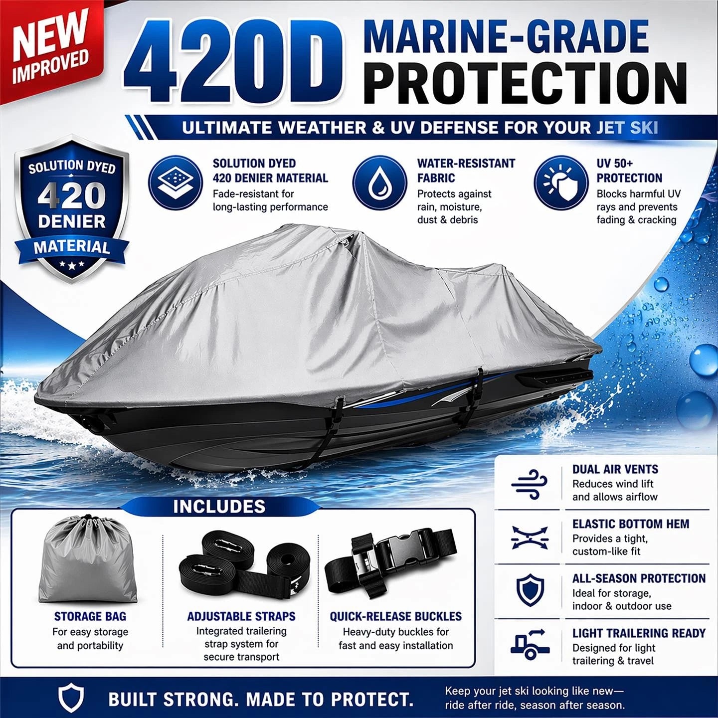 Jet Ski Cover for Sea-Doo Bombardier GTi (2001–2005)
