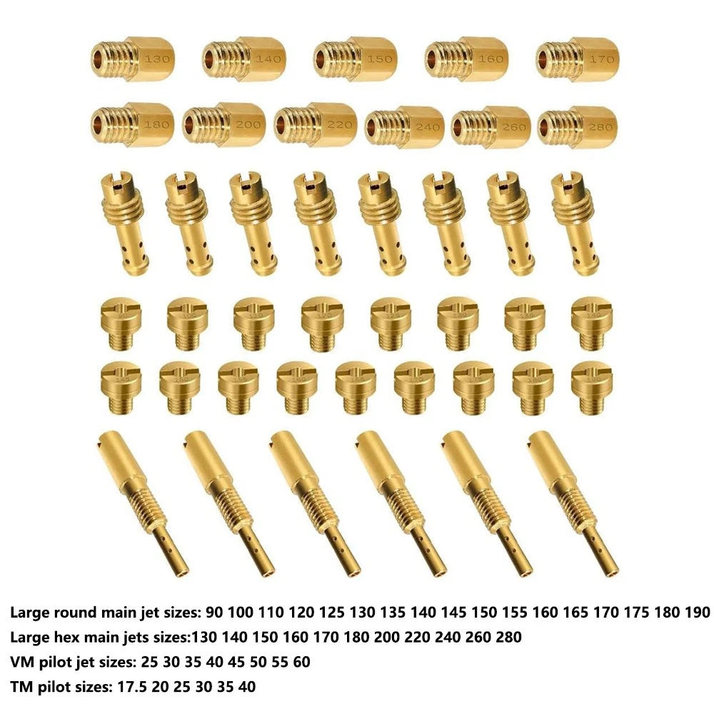 42Pcs Carburetor Jet Kit for Mikuni RS34 RS36 RS38 RS40
