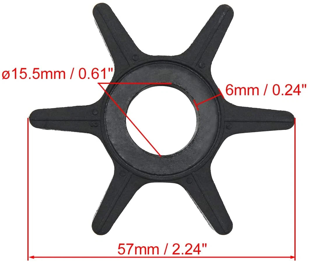 Outboard Water Pump Impeller for Chrysler 25/35/40/45/50HP (N/A) 47-F433065-2 18-45003