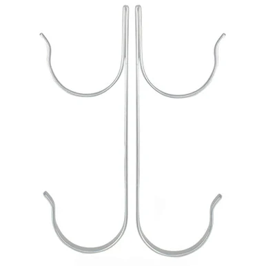 Set of 2 Silver Pole Hangers for a Well-Organized Pool Area