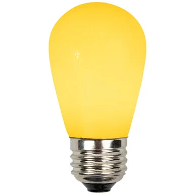 Set of 25 Opaque Yellow LED S14 Decorative Replacement Light Bulbs – 1.3 Watts