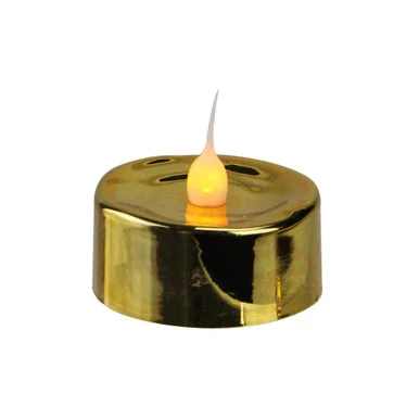 Set of 3 Gold LED Lighted Flickering Flame Tea Light Candles
