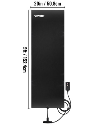 20in x 5ft Walkway, 120V Ice, PVC Heated 6ft Power Cord, Slip-Proof, Ideal Winter Outdoor Snow Mat, 2'' per Hour Melting Speed, Black