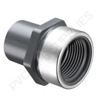3/4″ Schedule 80 PVC Female Adapter with Stainless Steel Ring, 878-007SR
