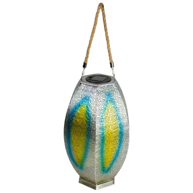 Stylish Silver Floral Solar Lantern – Elegant Outdoor Lighting with Modern Design