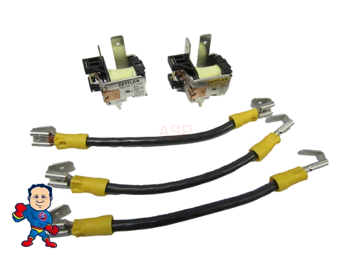 T-90 Type Relay Repair Kit for Balboa BP Boards – (2) Relays & (3) Jumpers Set, New Heater Connector Style