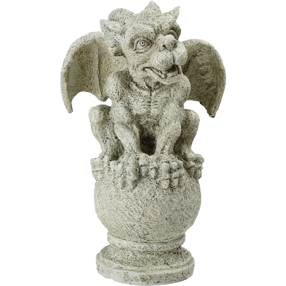 13″ Sitting Gargoyle Finial Outdoor Patio Garden Statue