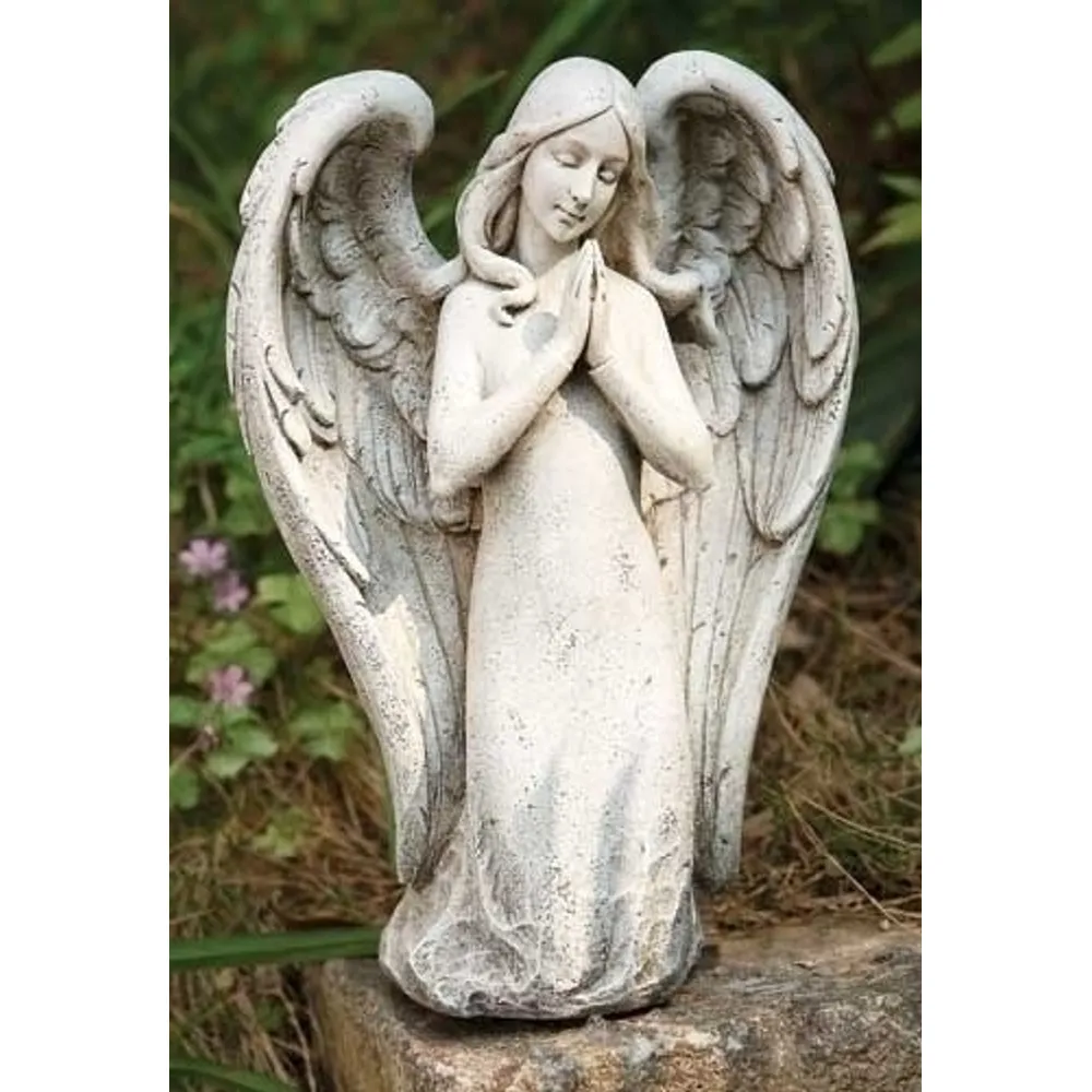 Pack of 2 Joseph’s Studio Inspirational Kneeling Praying Angel Outdoor Garden Statues 10″