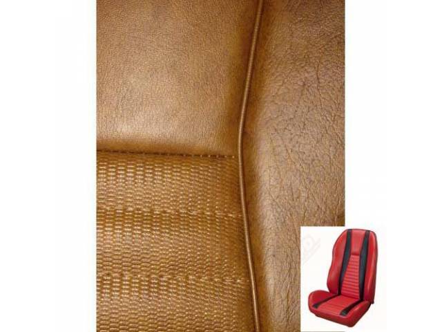 Front Bucket & Rear Bench Full Upholstery Set, Sport Seat II, Mach 1, Medium Ginger with Ginger Stripes