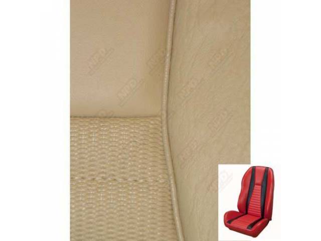 Front Bucket & Rear Bench Full Upholstery Set, Sport Seat II, Mach 1, White with White Stripes