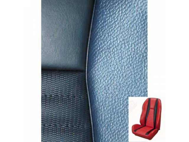 Front Bucket & Rear Bench Full Upholstery Set, Sport Seat II, Mach 1, Medium Blue with Medium Blue Stripes