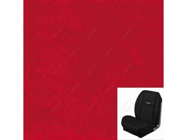 Front Bucket & Rear Bench Full Upholstery Set, Sport Seat II, Deluxe Pony, Bright Red