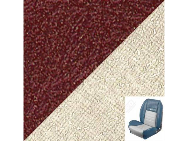 Front Bucket & Rear Bench Full Upholstery Set, Sport Seat II, Deluxe Pony, Emberglo and Parchment Two Tone