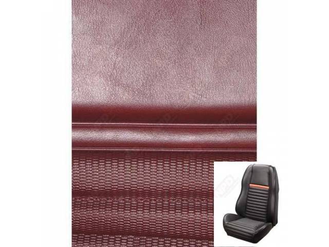 Front Bucket & Rear Bench Full Upholstery Set, Sport Seat II, Mach 1, Dark Red with Red Stripe