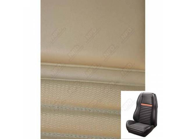 Front Bucket & Rear Bench Full Upholstery Set, Sport Seat II, Mach 1, White with White Stripe