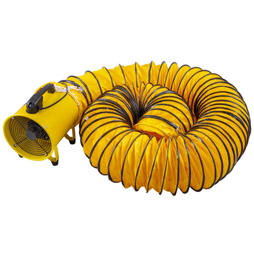 Utility Blower Fan, 10 Inches 320W 1030&1518 CFM High Velocity Ventilator w/ 32.8 ft/10 m Duct Hose, Portable Ventilation Fan, Fume Extractor for Exhausting & Ventilating at Home