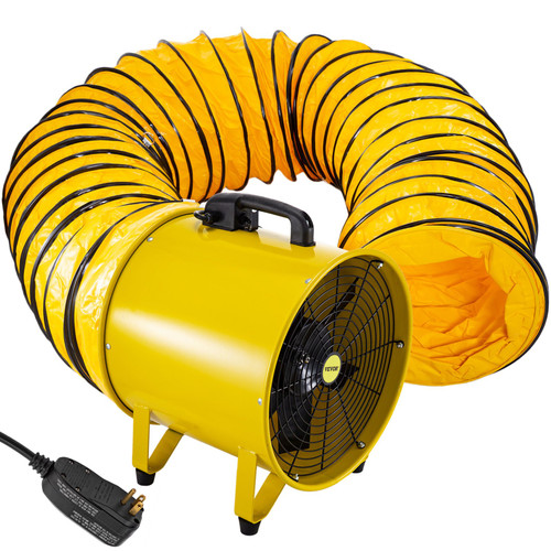 Utility Blower Fan, 16 Inches, 1100W 2160 & 3178 CFM High Velocity Ventilator w/ 16 ft/5 m Duct Hose, Portable Ventilation Fan, Fume Extractor for Exhausting & Ventilating at Home and Job Site