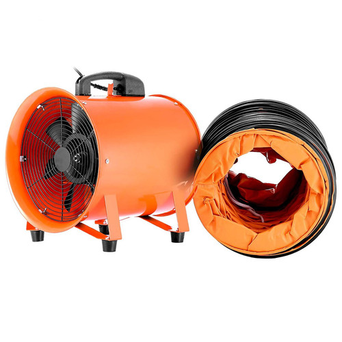 Utility Blower Fan 10 Inch Portable Ventilator High Velocity Utility Blower Mighty Mini Low Noise with 5M Duct Hose (10 Inch with 5M Duct Hose)