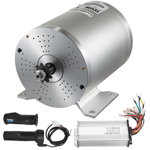 1800W Electric DC Motor Kit - 48V 4500rpm Brushless Motor with 33A High Speed Controller and Throttle Grip Kit for Go Karts E-Bike Electric Throttle Motorcycle Scooter DIY Part