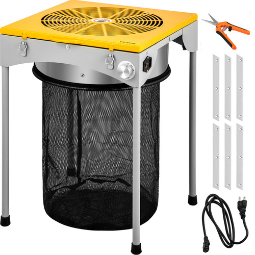 Bud Leaf Trimmer, 18 inch Adjustable 3 Speed, Electric Hydroponic Dry or Wet Plant Trimming Machine with Sharp Stainless Steel Blades, Twisted Spin Cut for Flowers, Leaves, Herbs, Yellow