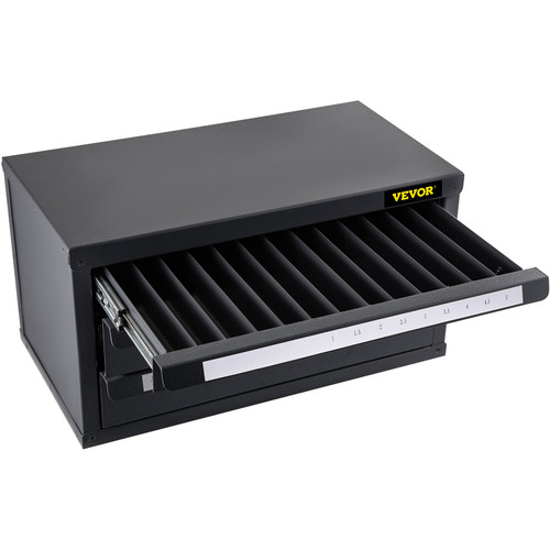 Drill Bit Dispenser Cabinet, Three-Drawer Drill Bit Dispenser, Drill Bit Organizer Cabinet, Drill Dispenser Organizer Cabinet for Metric Sizes 1-13 mm/0.04-0.51 inch in 0.5 mm/0.02" Increments