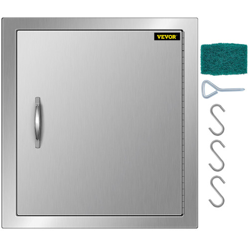 BBQ Access Door 18W x 20H Inch, Vertical Single BBQ Door Stainless Steel, Outdoor Kitchen Doors for BBQ Island, Grill Station, Outside Cabinet