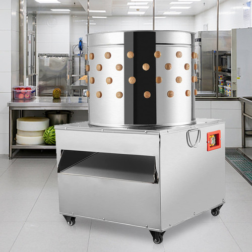 Stainless Steel Chicken Plucker 20Inch Barrel Diameter De-Feather Remover Poultry Machine 1500W 275R/min Barrel Diameter Heavy Duty Feather Plucking Machine