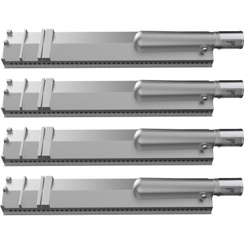 Grill Burners, Stainless Steel BBQ Burners Replacement, 4 Packs Grill Burner Replacement, Flame Grill with 16.1" Length Barbecue Replacement Parts with Evenly Burning for Premium Gas Grills