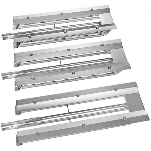 Replacement U Burner, Stainless Steel Grill Burners, 3 Packs BBQ Burners Replacement, Grill Burner Replacement w/ 16.1" Length Barbecue Replacement Parts w/ Evenly Burning for Premium Gas Grills