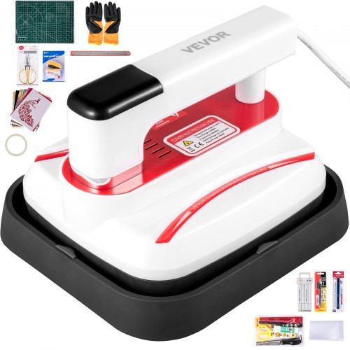Portable Heat Press 7x8 Inch Easy Press with Complete Tool Carrying Case Mini Heat Press Machine for T Shirts Bags and Small HTV Vinyl Projects(Red)