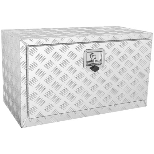 Underbody Truck Box, 30"17"18" Pickup Storage Box, Heavy Duty Aluminum Diamond Plate Tool Box with Lock and Keys, Waterproof Trailer Storage Box with T-Handle Latch for Truck, Van, Trailer