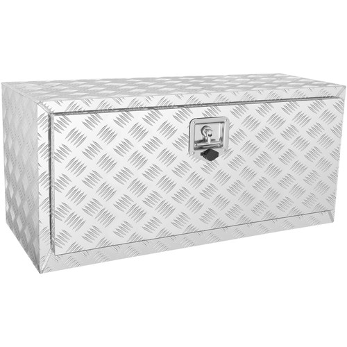 Underbody Truck Box, 36"17"18" Pickup Storage Box, Heavy Duty Aluminum Diamond Plate Tool Box with Lock and Keys, Waterproof Trailer Storage Box with T-Handle Latch for Truck, Van, Trailer