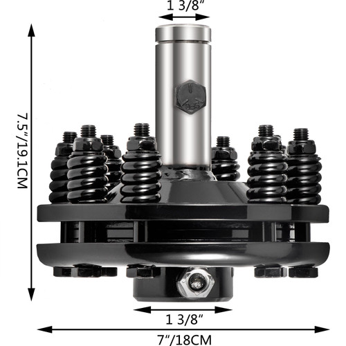 Slip Clutch, 1 3/8" PTO Slip Clutch, Smooth Round Ends PTO Friction Clutch, Carburized Steel Tractor Slip Clutch, Adjustable Rotary Cutter Slip Clutch, Black Brush Hog Slip Clutch for PTO Shaft