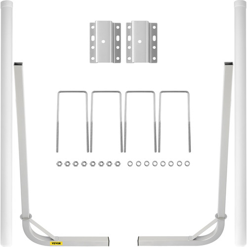 Boat Trailer Guide-on, 60", 2PCS Steel Trailer Post Guide ons, w/White PVC Tube Covers, Complete Mounting Accessories Included, for Ski Boat, Fishing Boat or Sailboat Trailer